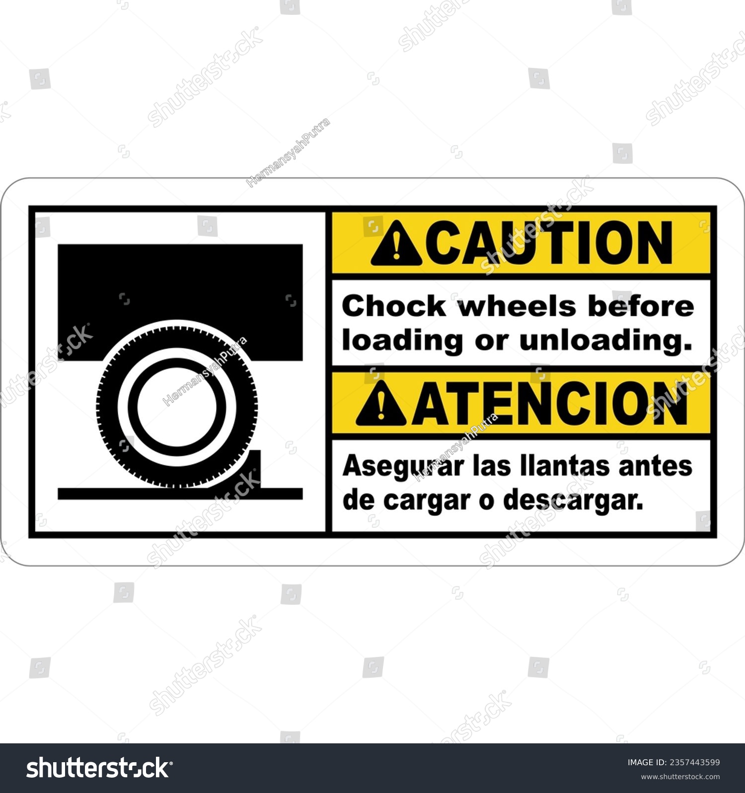 SVG of Bilingual Chock Wheels Before Loading Sign svg