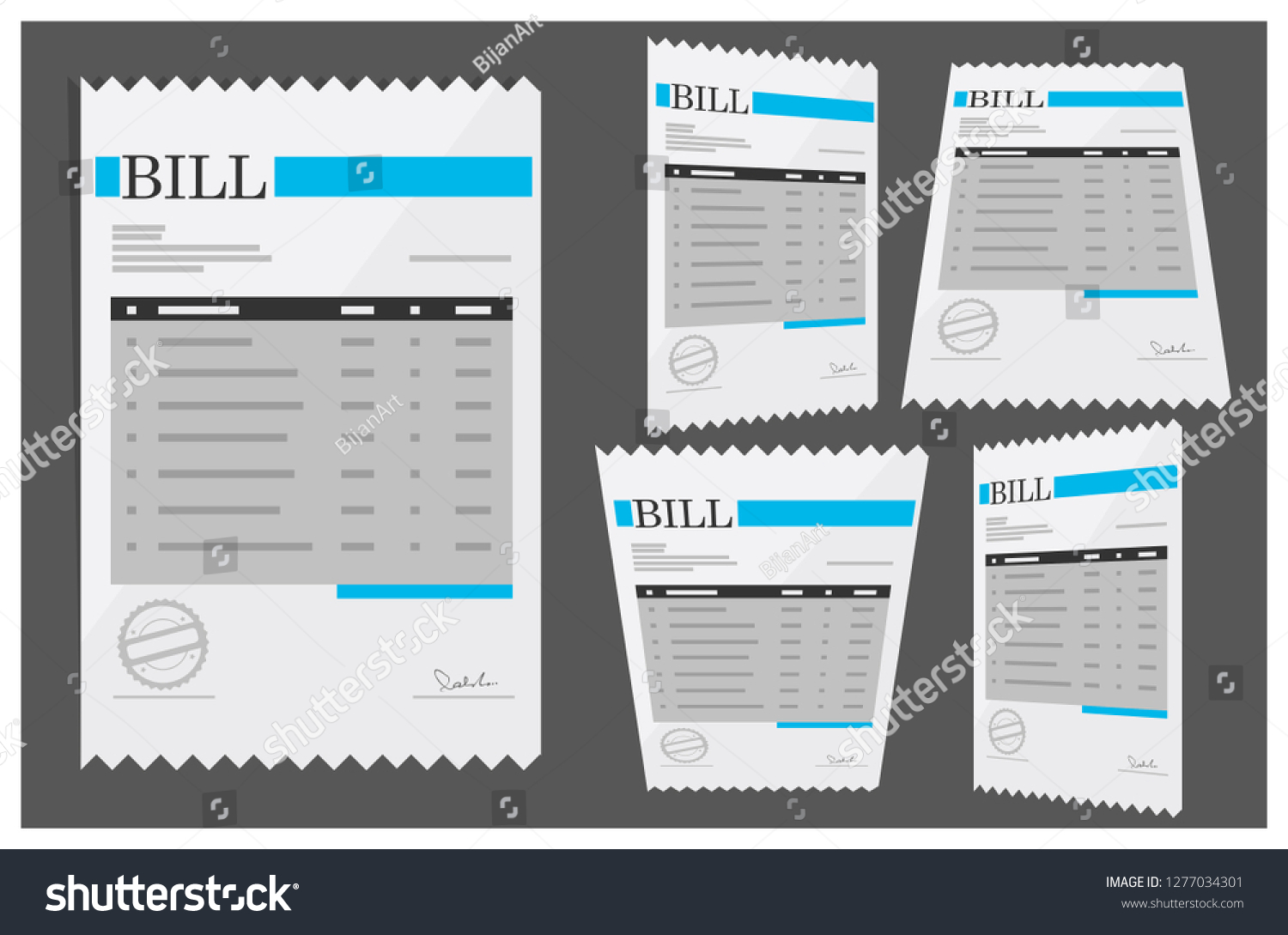 Bill Document Paper Work Vector Illustration Stock Vector (Royalty Free ...