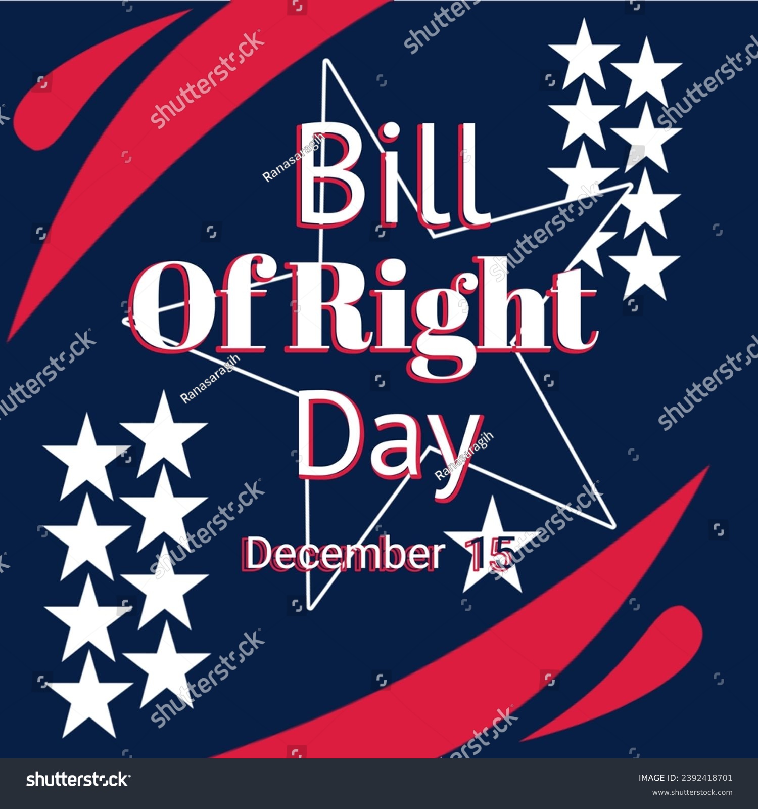 SVG of Bill of right day a vector with American flag background, suitable for templates or posters svg
