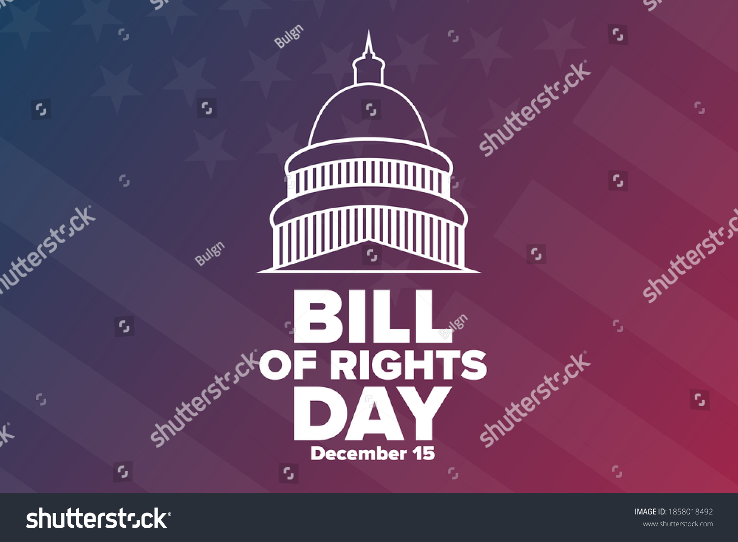 SVG of Bill of Rights Day. December 15. Holiday concept. Template for background, banner, card, poster with text inscription. Vector EPS10 illustration svg