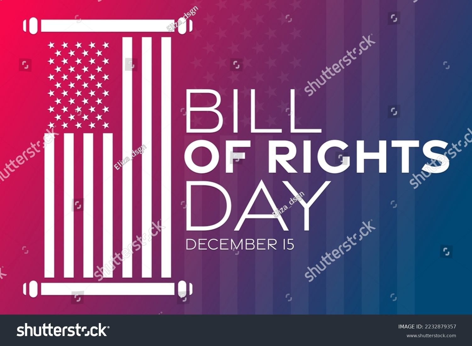 SVG of Bill of Rights Day. December 15. Vector illustration. Holiday poster svg
