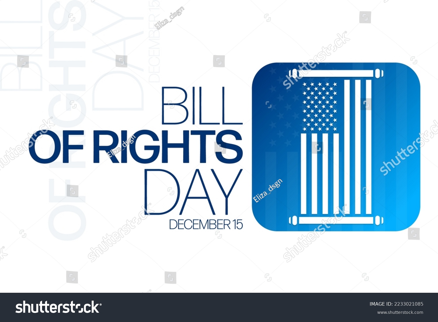SVG of Bill of Rights Day. December 15. Vector illustration. Holiday poster svg