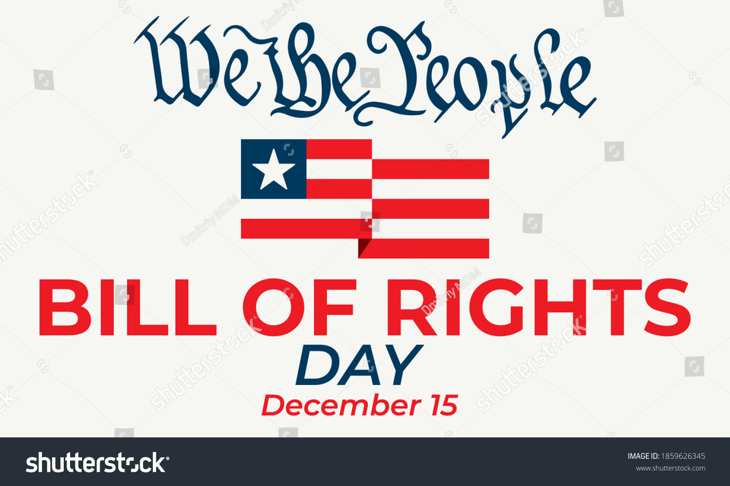 SVG of Bill of Rights Day in the United States, a commemoration of the ratification of the first 10 amendments to the US Constitution. December 15. Background, banner, card, poster design. Vector EPS10. svg