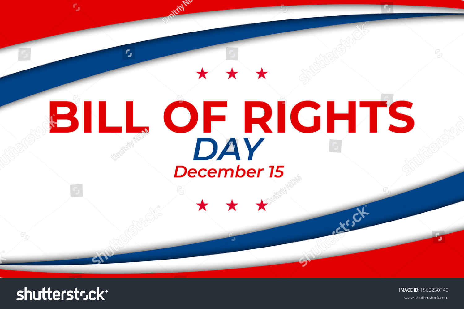 SVG of Bill of Rights Day in the United States, a commemoration of the ratification of the first 10 amendments to the US Constitution. December 15. Background, banner, card, poster design. Vector EPS10. svg