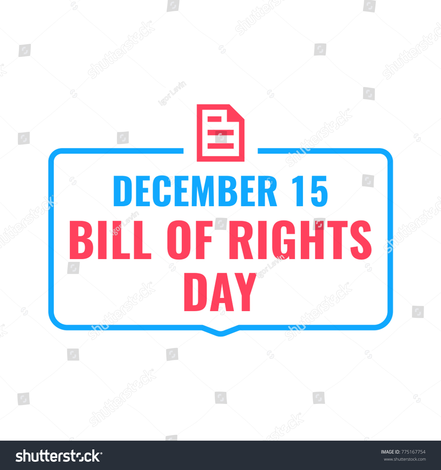 SVG of Bill of rights day. Vector icon, badge illustration on white background. svg