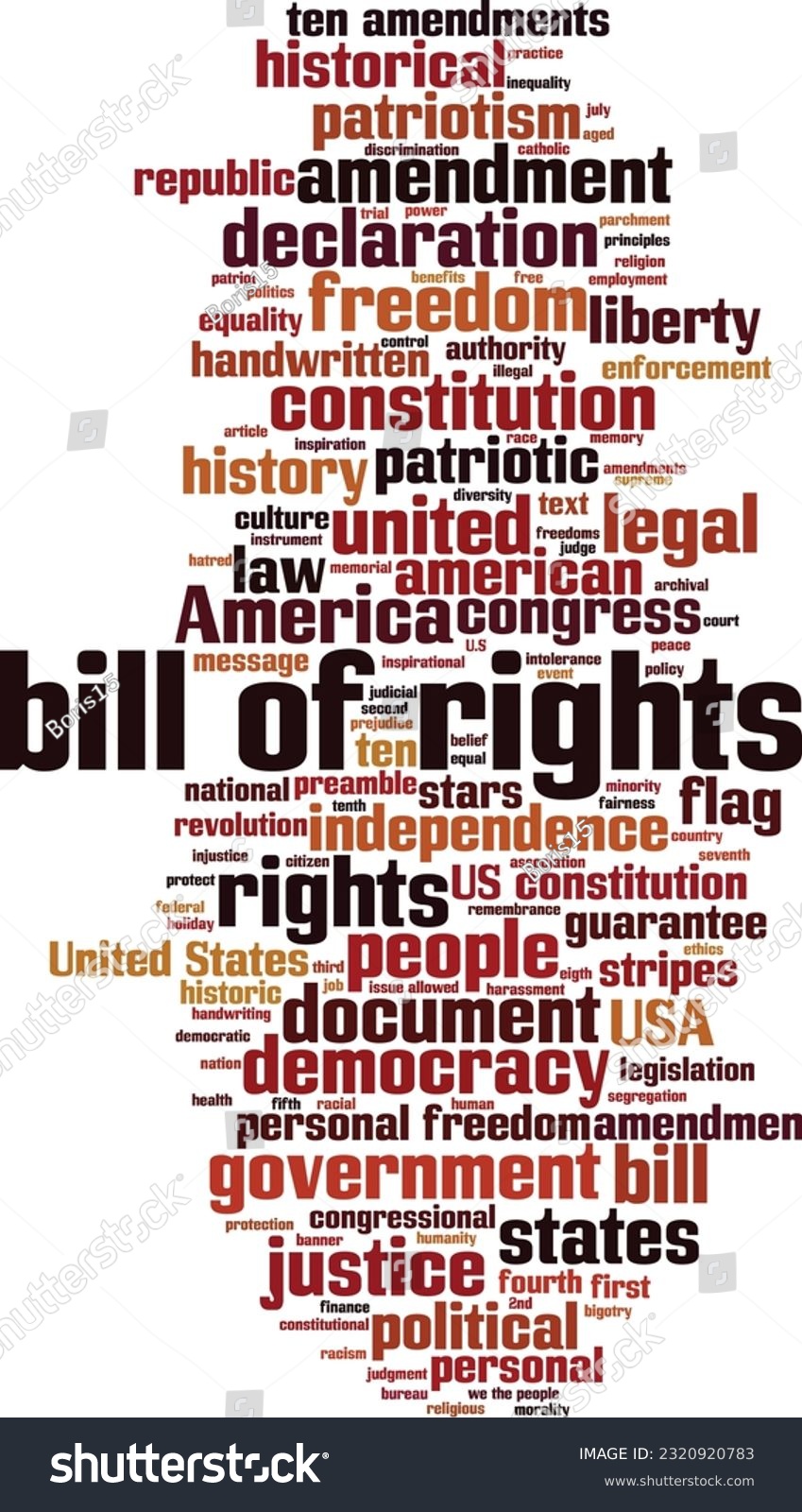 SVG of Bill of rights word cloud concept. Collage made of words about bill of rights. Vector illustration svg
