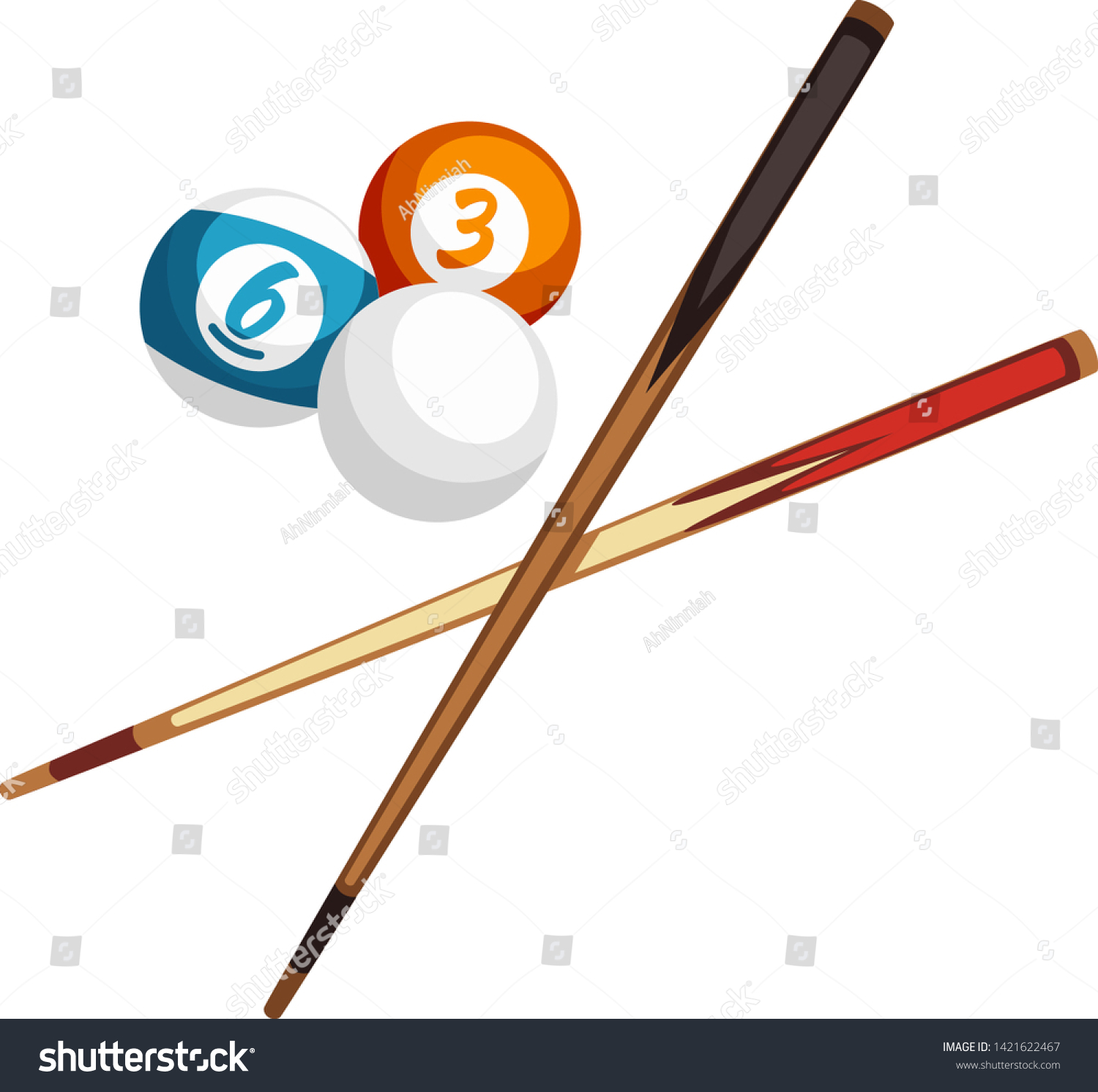 Billiard Cartoon Vector Isolated Icon Stock Vector (Royalty Free ...
