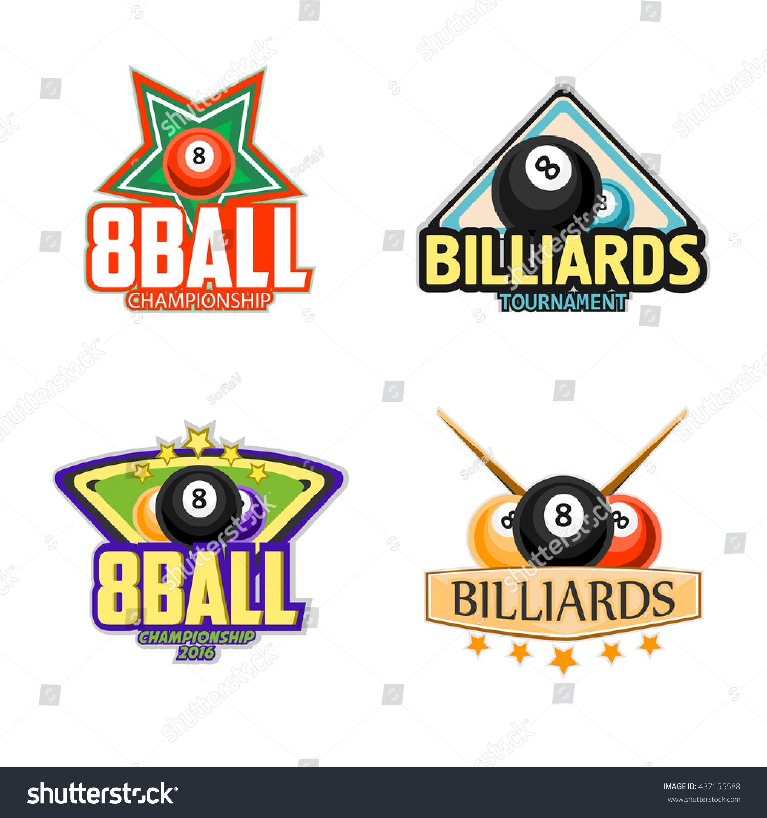 Pool Billiards Logos