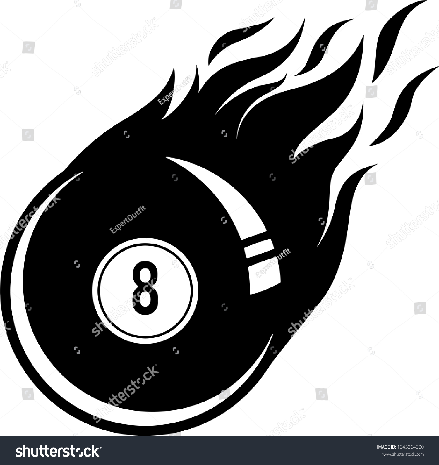 Billiards 8ball Ball Fire Motion Effect Stock Vector (Royalty Free ...