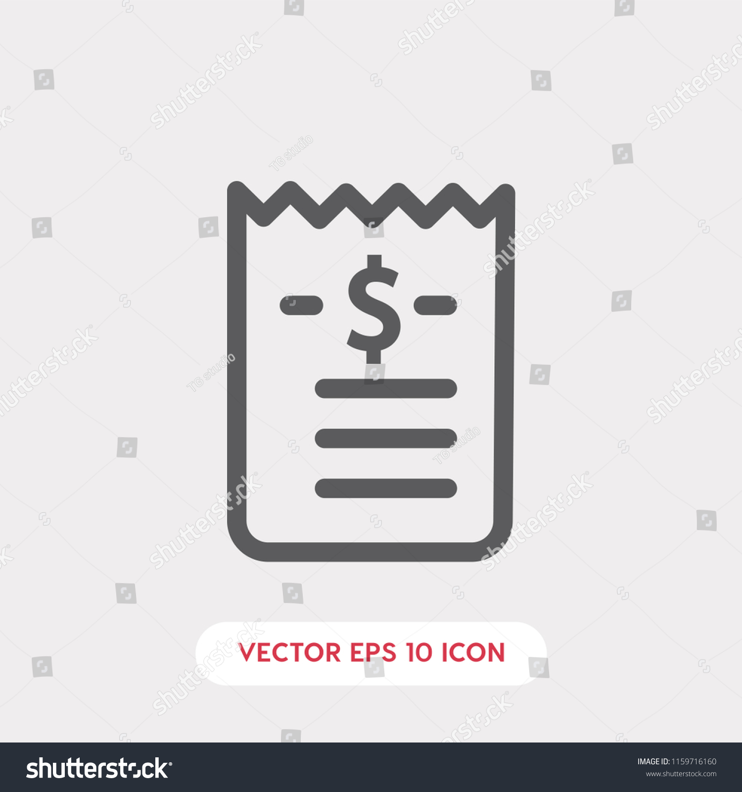 Billing Vector Icon Invoice Symbol Stock Vector (Royalty Free) 1159716160
