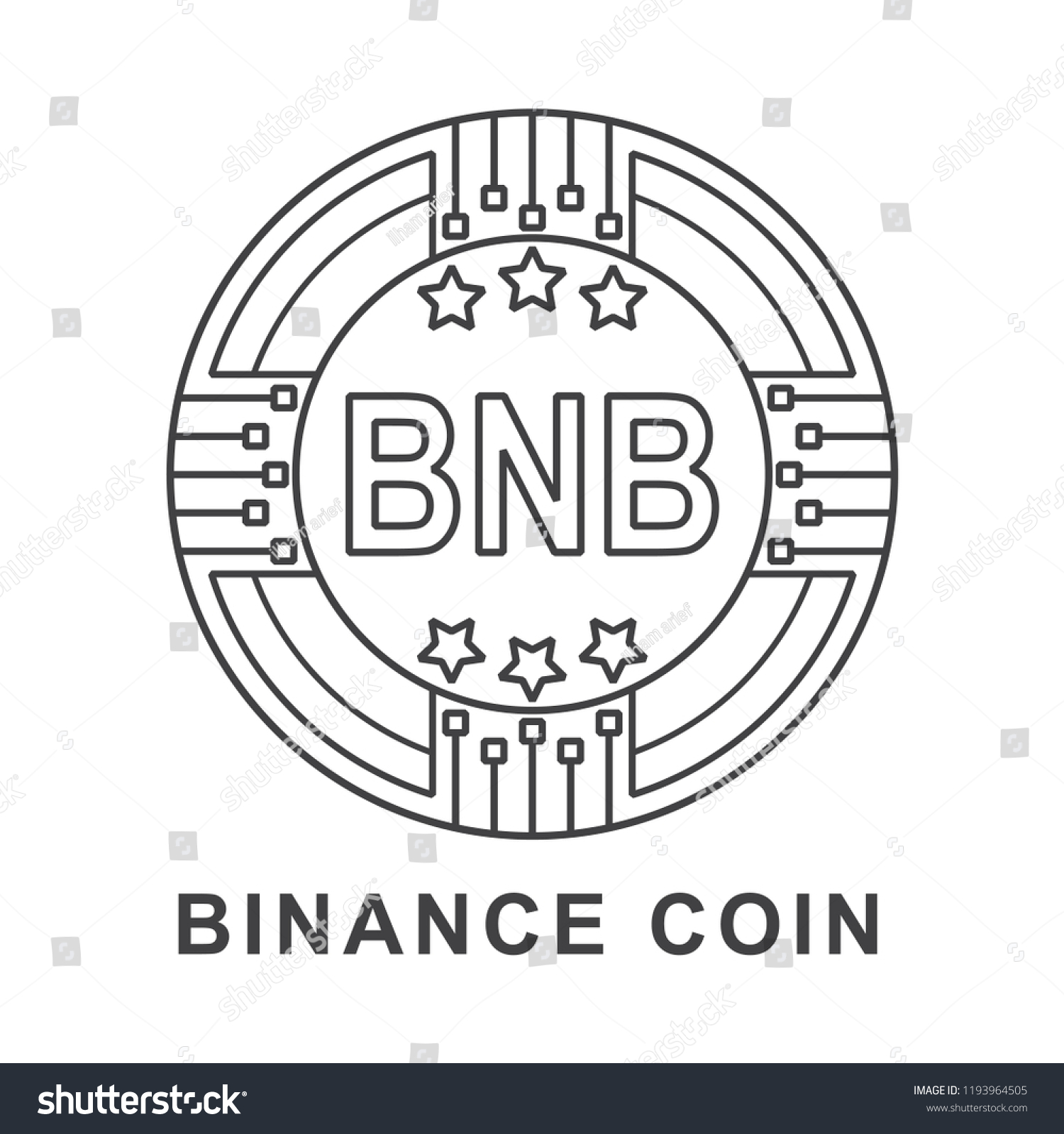 SVG of binance coin bnb Cryptocurrency  icon outline svg