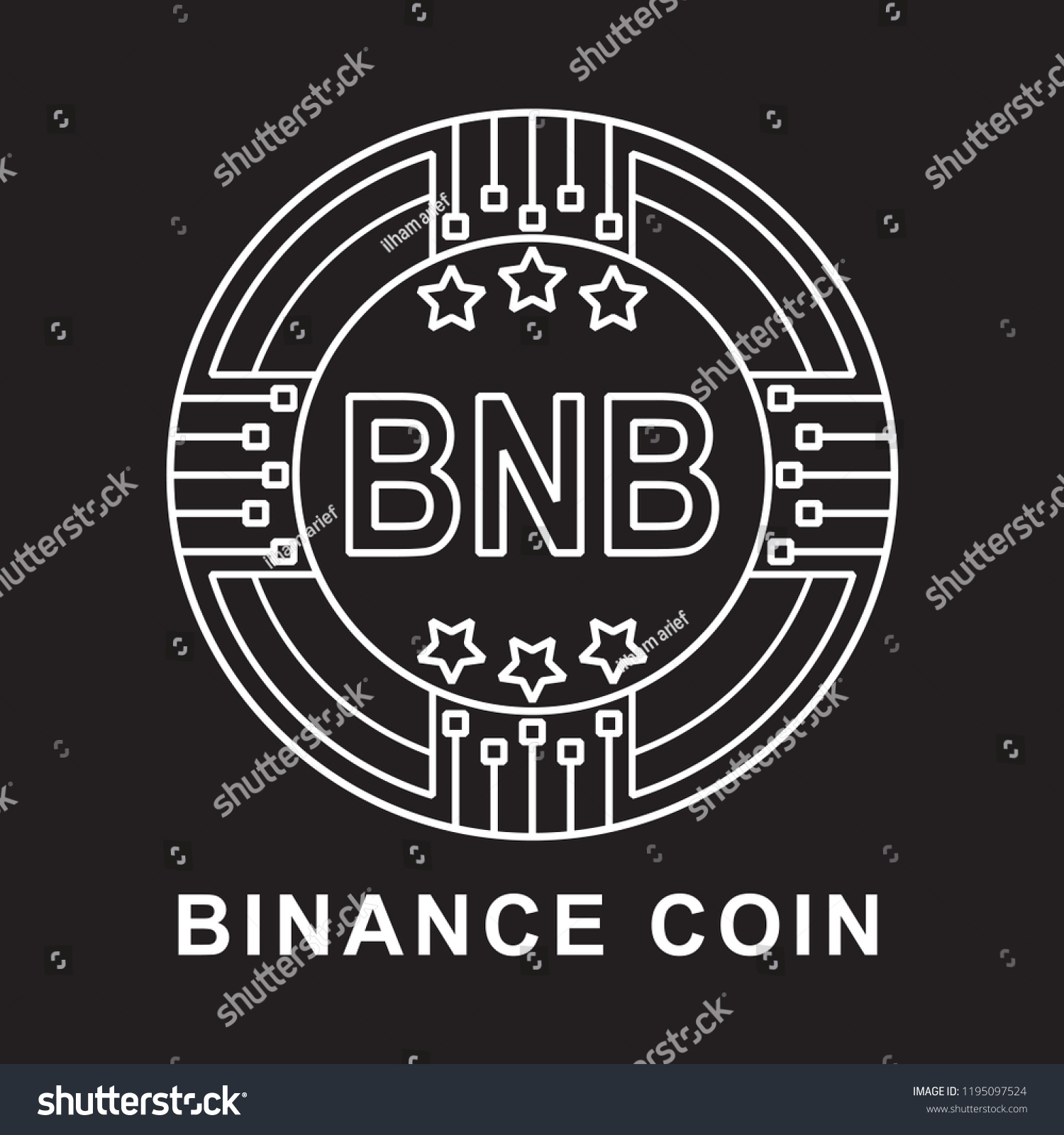 SVG of binance coin bnb Cryptocurrency  icon with black background svg