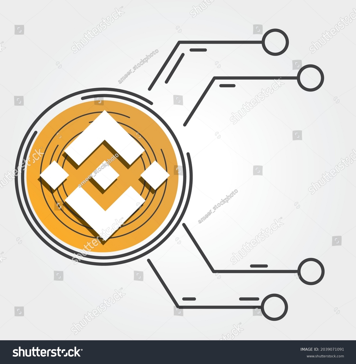 SVG of binance coin crypto symbol. Vector illustration, logo, Cryptocurrency. svg
