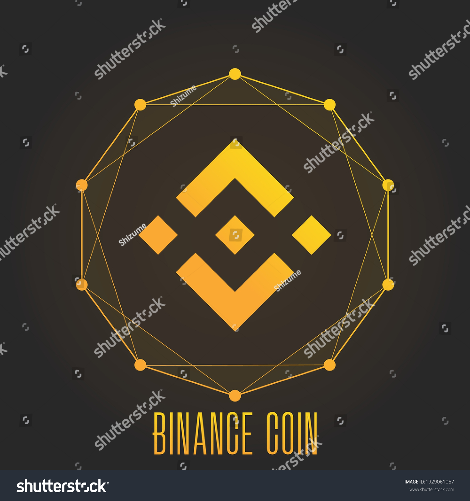 SVG of Binance coin icon. Colorful gradient logo isolated on dark background. svg