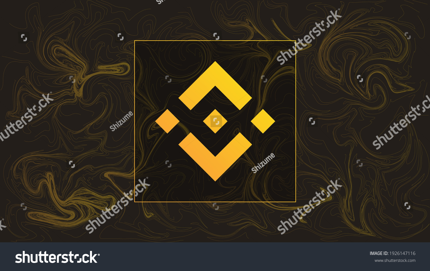 SVG of Binance cryptocurrency colorful gradient logo on liquid texture background. svg