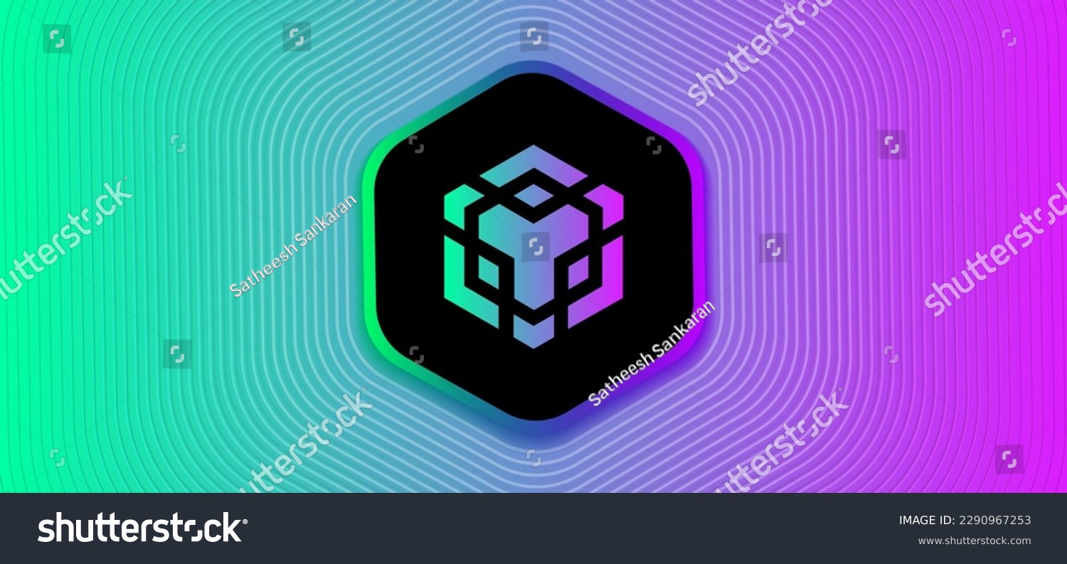 SVG of Binance Smart Chain BSC Crypto currency vector illustration banner in neon futuristic concept svg