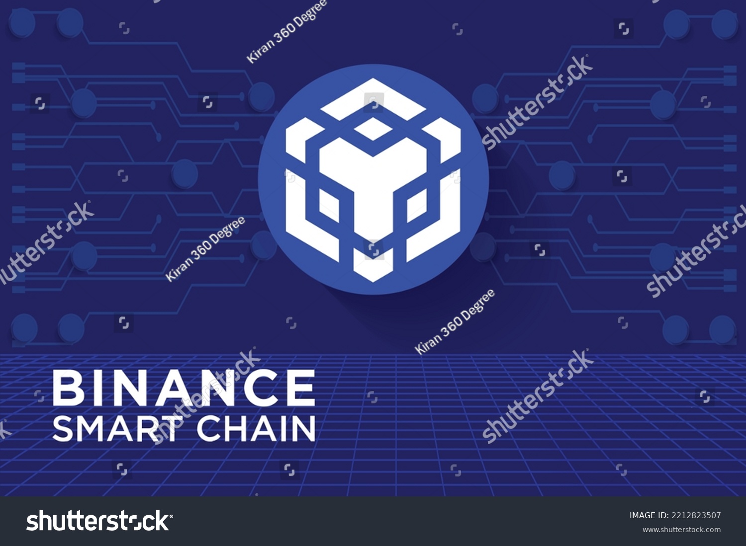 SVG of Binance Smart Chain EVM-compatible programmability and native cross-chain vector illustration block chain based symbol and logo on futuristic digital background. Decentralized money technology. svg