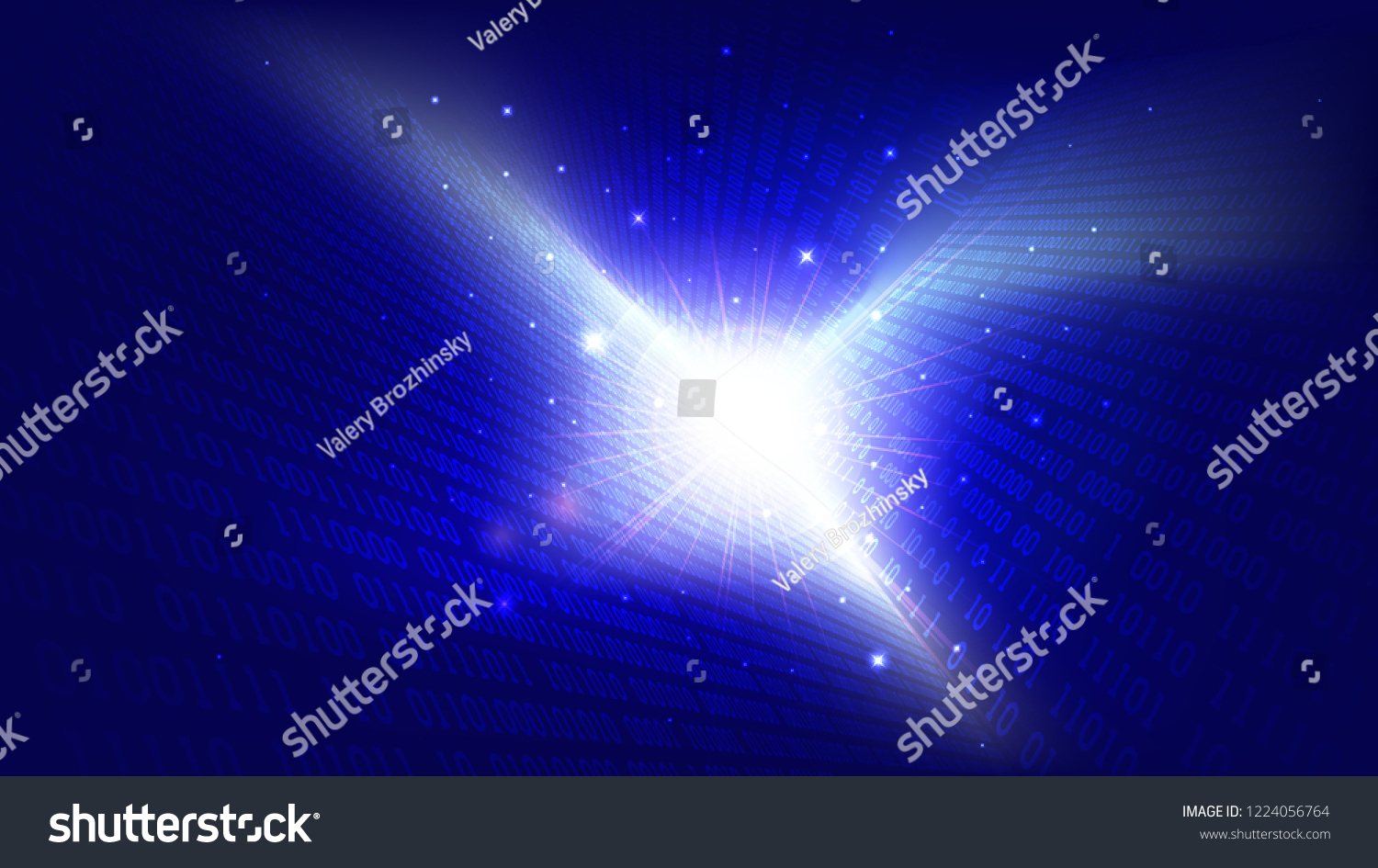 Binary Code Abstract Futuristic Cyberspace Matrix Stock Vector Royalty