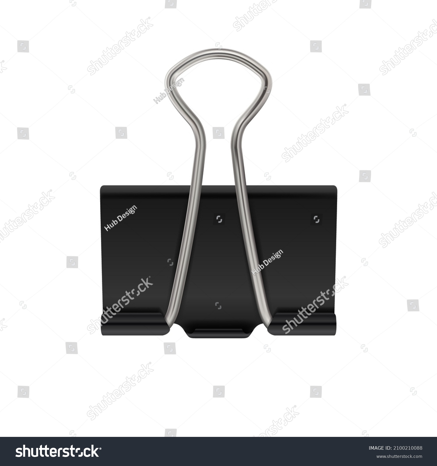 Binder Clip Realistic Paper Clip Paper Stock Vector (Royalty Free ...