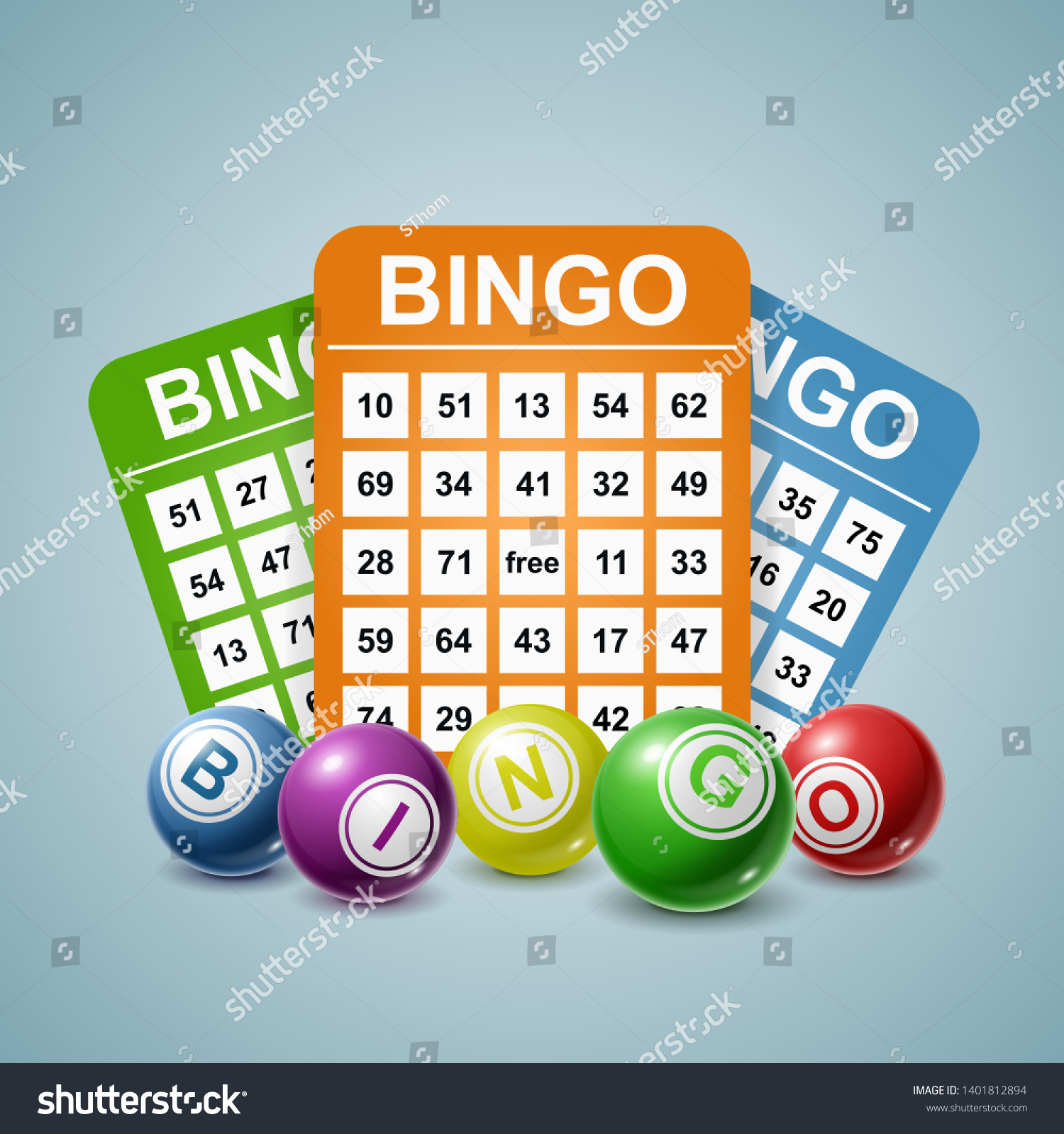 Bingo Ball Tickets Background Vector Illustration Stock Vector (Royalty ...