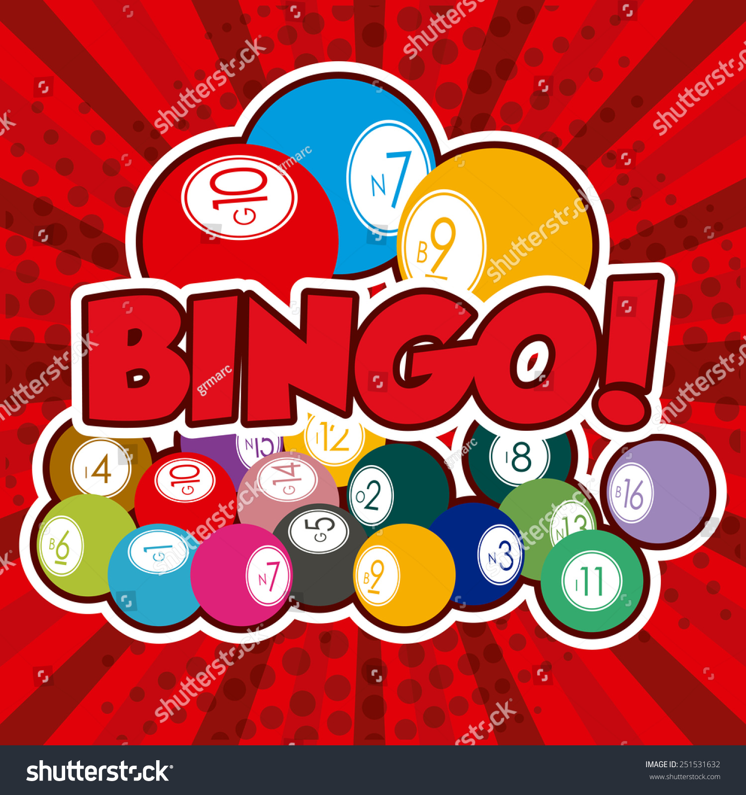 Bingo Design Over Red Background Vector Stock Vector (Royalty Free ...