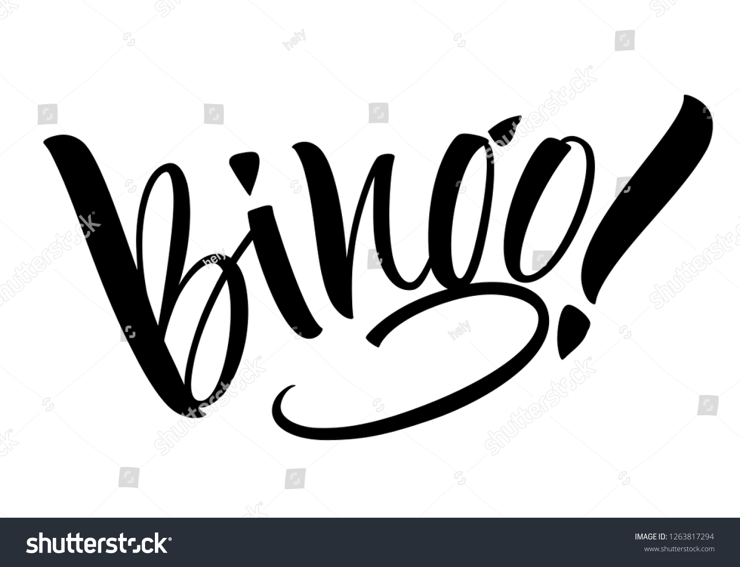 Bingo Lettering Handwritten Modern Calligraphy Brush Stock Vector ...