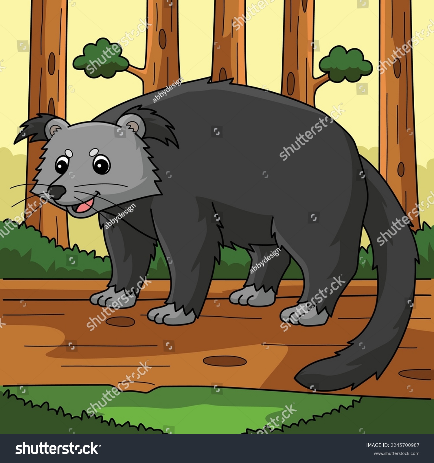 SVG of Binturong Animal Colored Cartoon Illustration svg