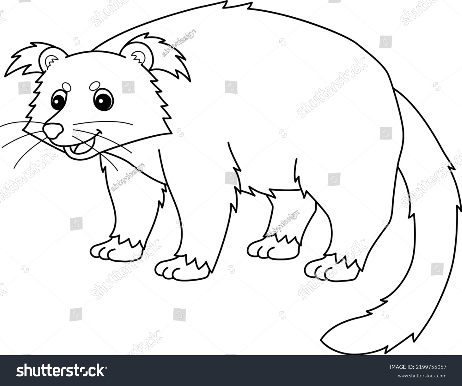 SVG of Binturong Animal Isolated Coloring Page for Kids svg