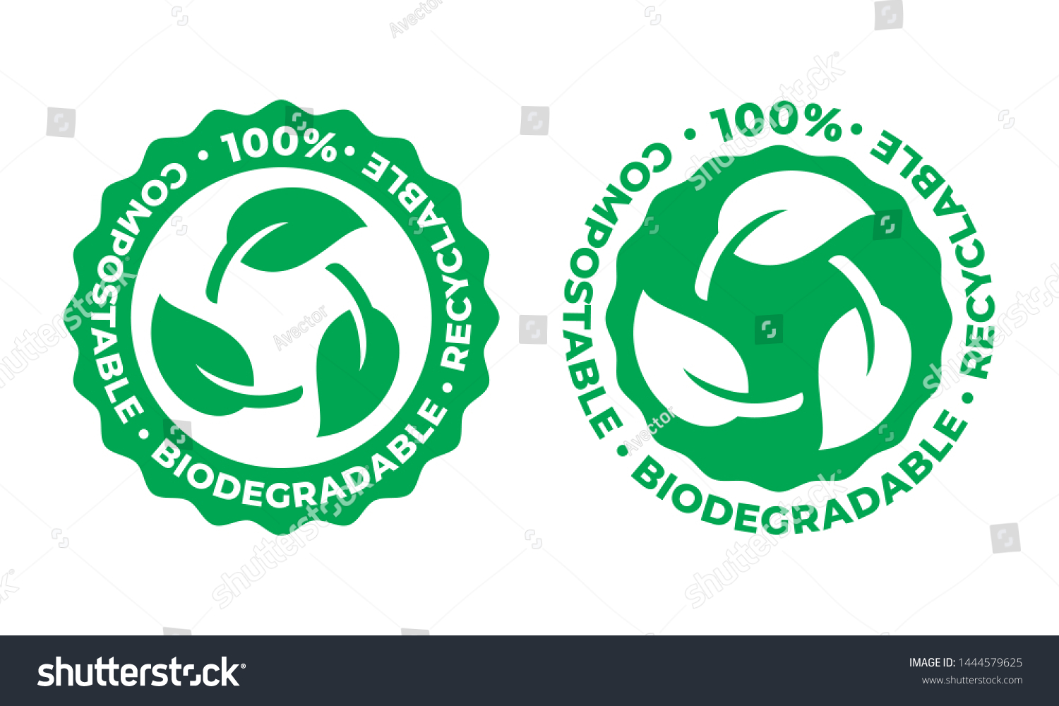 SVG of Biodegradable and compostable recyclable vector icon. 100 percent bio recycling package green leaf logo svg