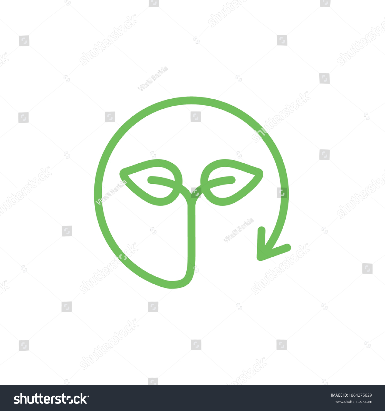 SVG of Biodegradable green icon. Recycle leaf symbol. Bio recycling degradable sign. Vector organic illustration isolated on white svg