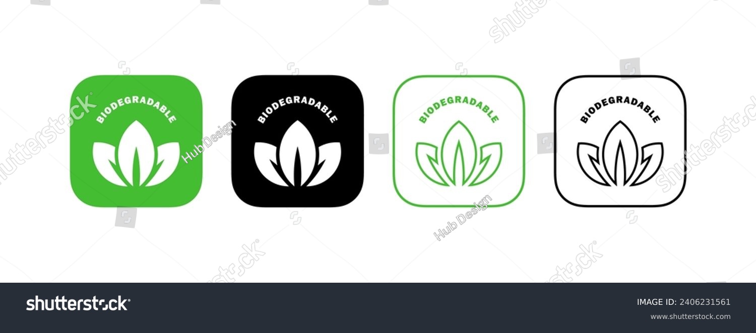 SVG of Biodegradable icons. Recycle signs. Icons of reusable plastic bio packaging. Vector icons svg