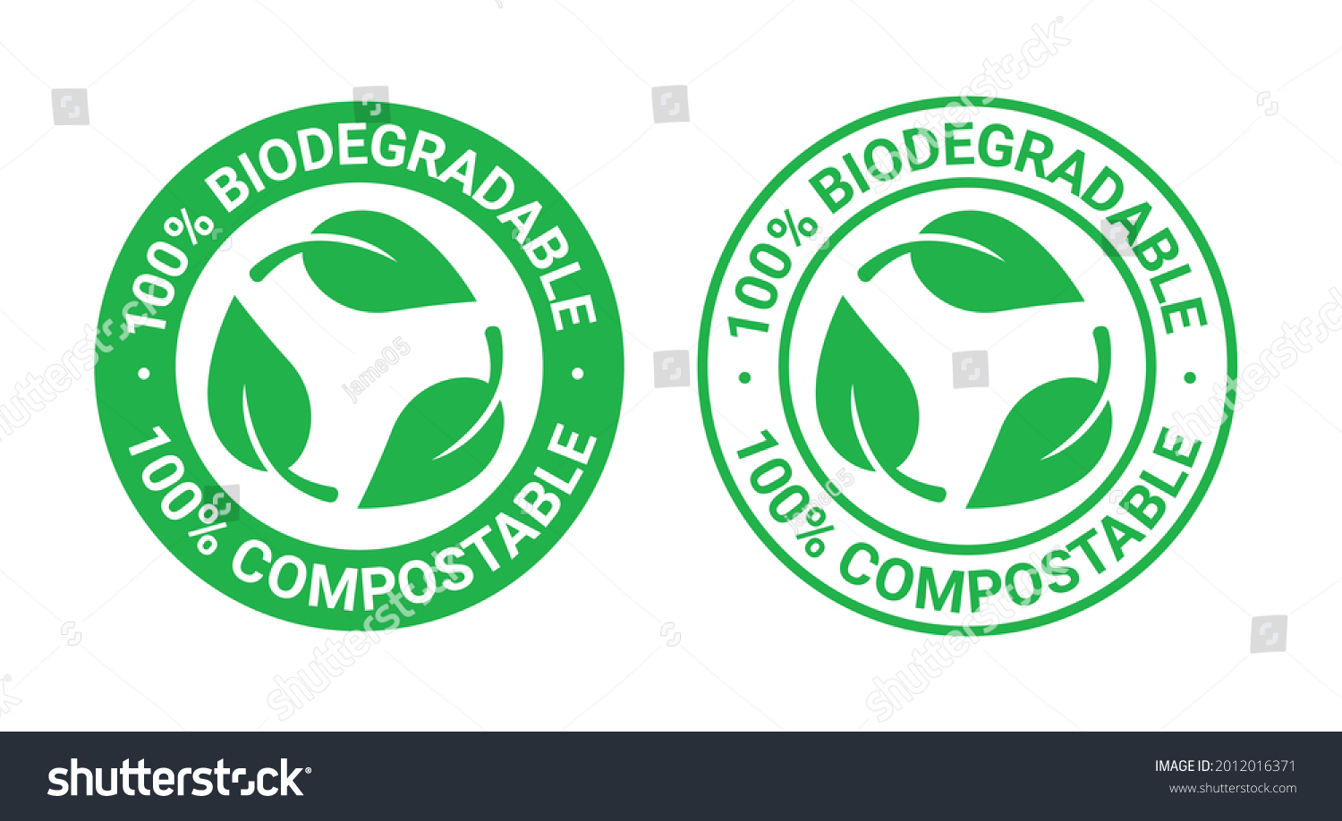 SVG of Biodegradable, plastic free recyclable vector icon. 100 percent bio recyclable package green logo. compostable svg