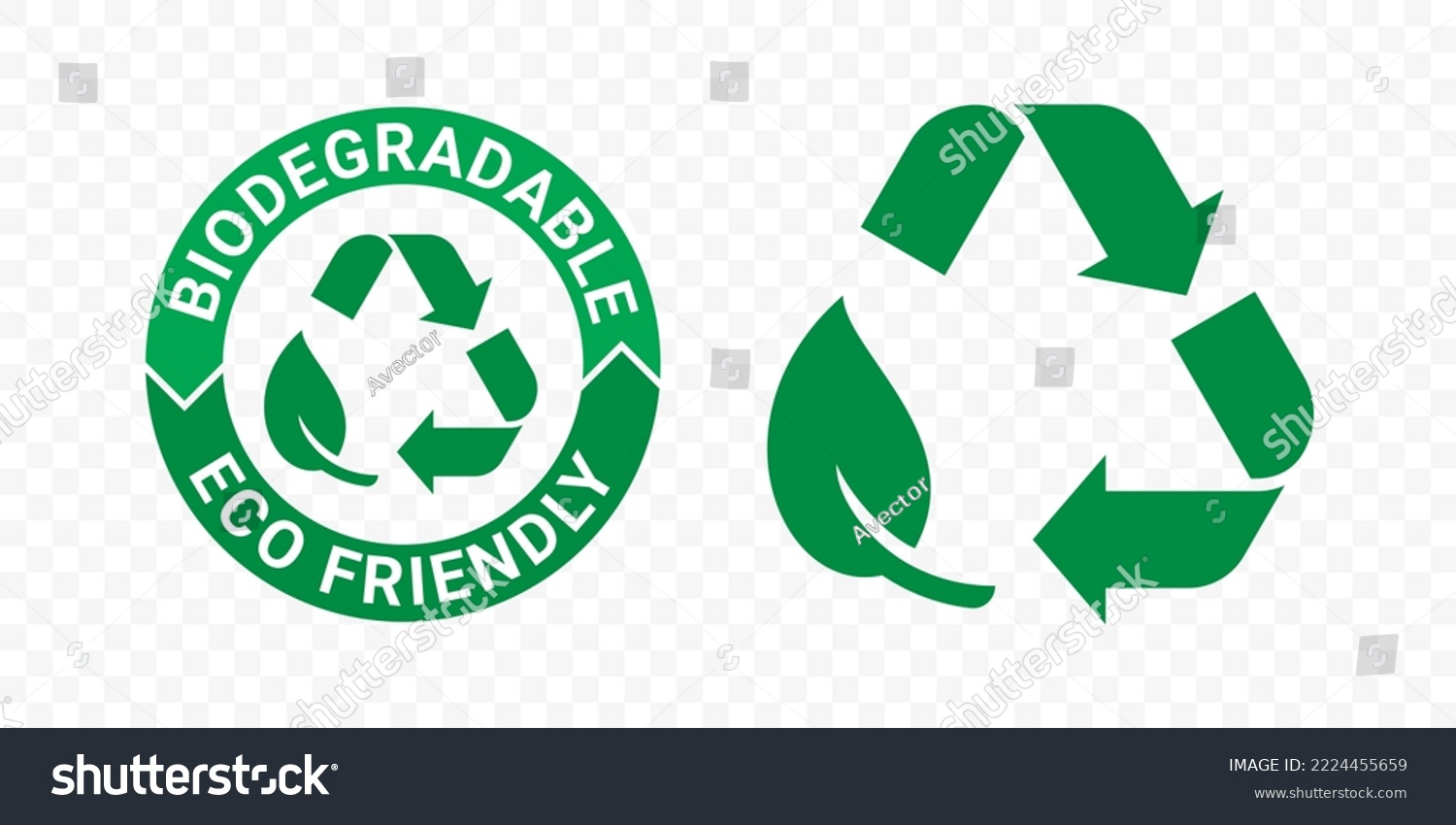 SVG of Biodegradable recyclable icons, organic bio package vector leaf and arrow label. Plastic free, biodegradable eco safe, recyclable and bio degradable package stamps svg