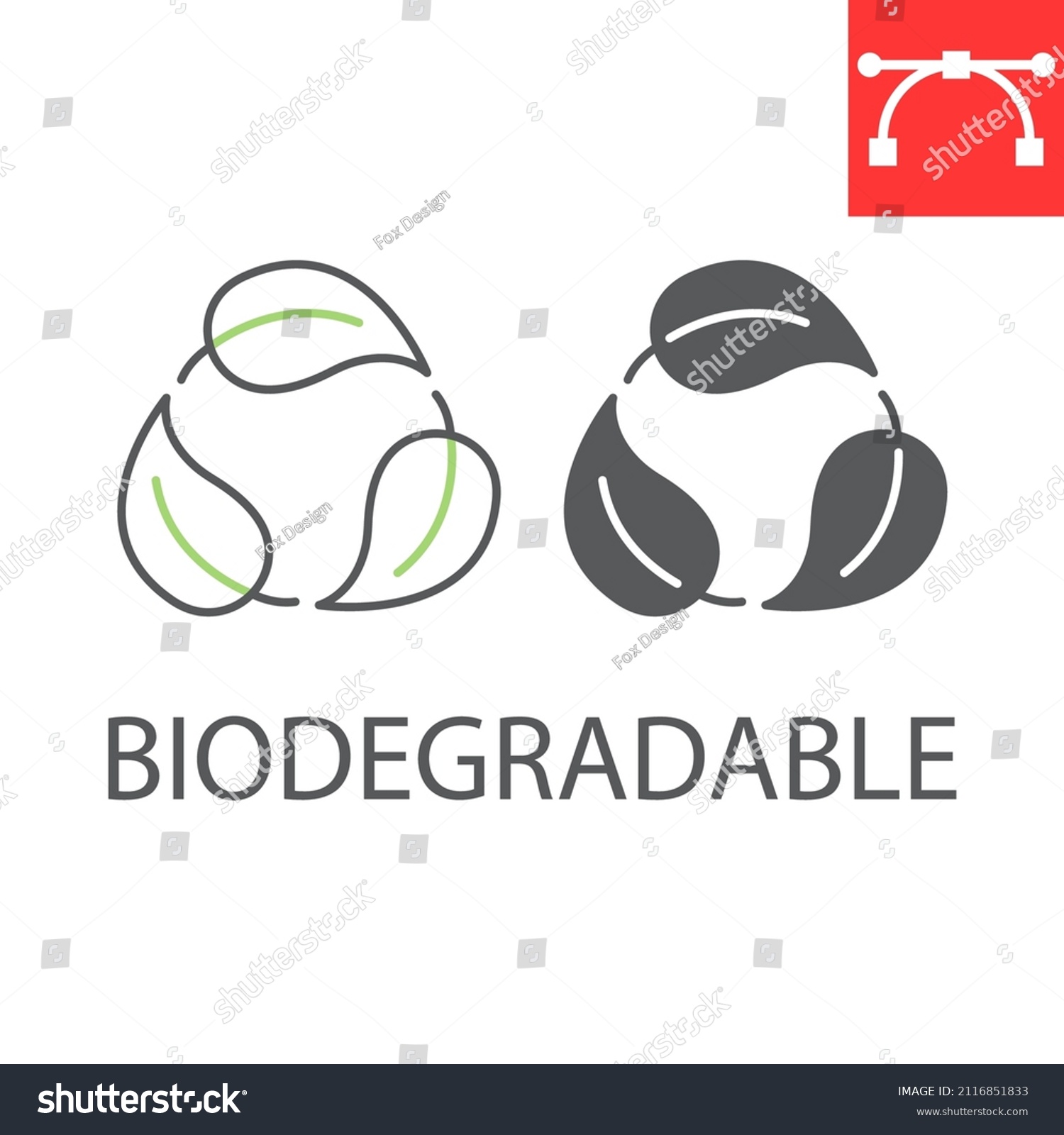 SVG of Biodegradable recyclable plastic line and glyph icon, eco and recycle, leaf recycling vector icon, vector graphics, editable stroke outline sign, eps 10. svg