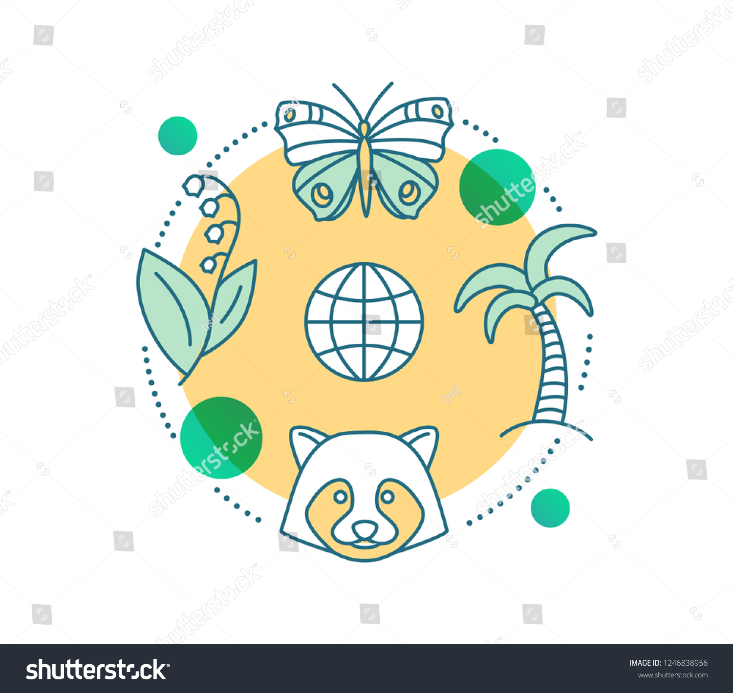 Biodiversity Concept Icon Flora Fauna Idea: Vector De Stock (libre De ...