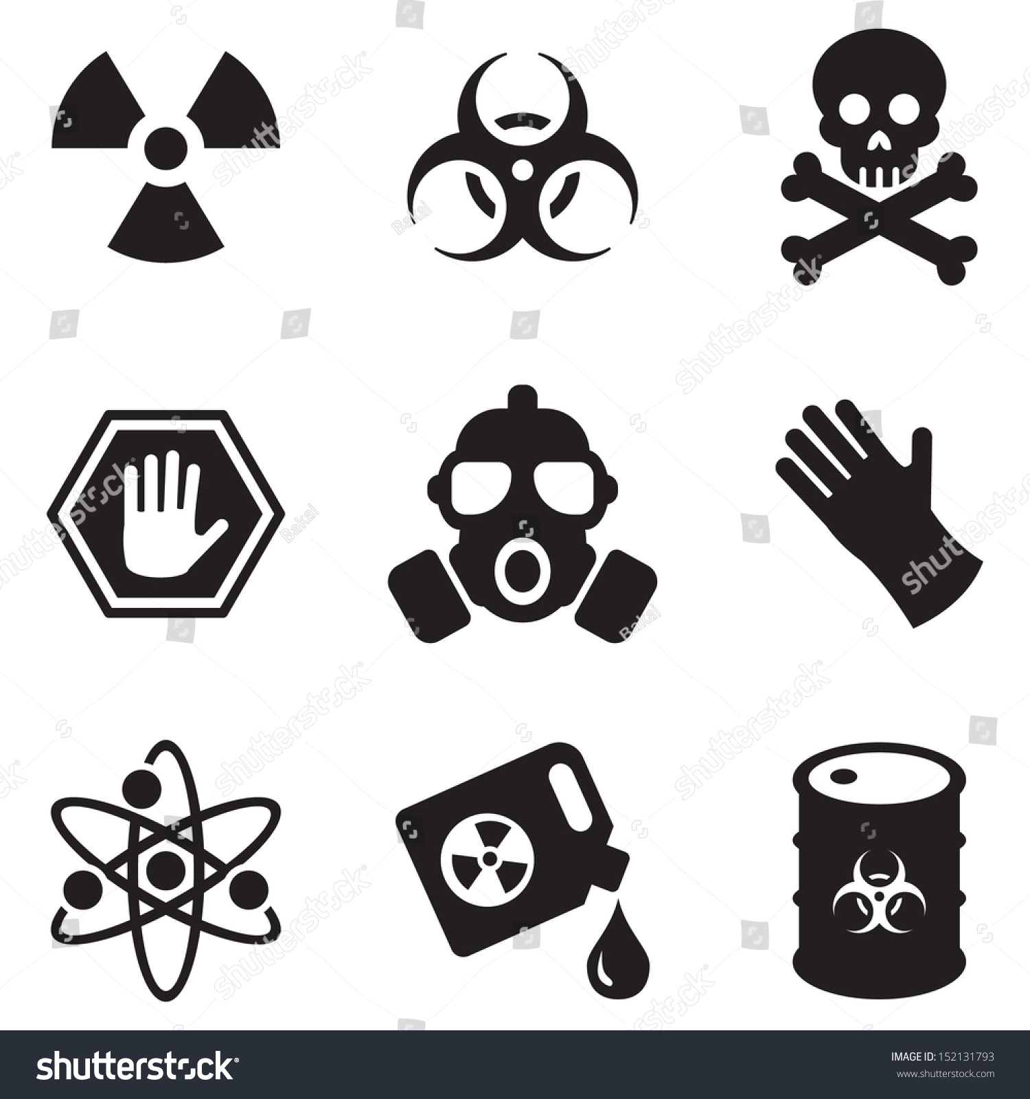 Biohazard Icons Stock Vector Illustration 152131793 : Shutterstock