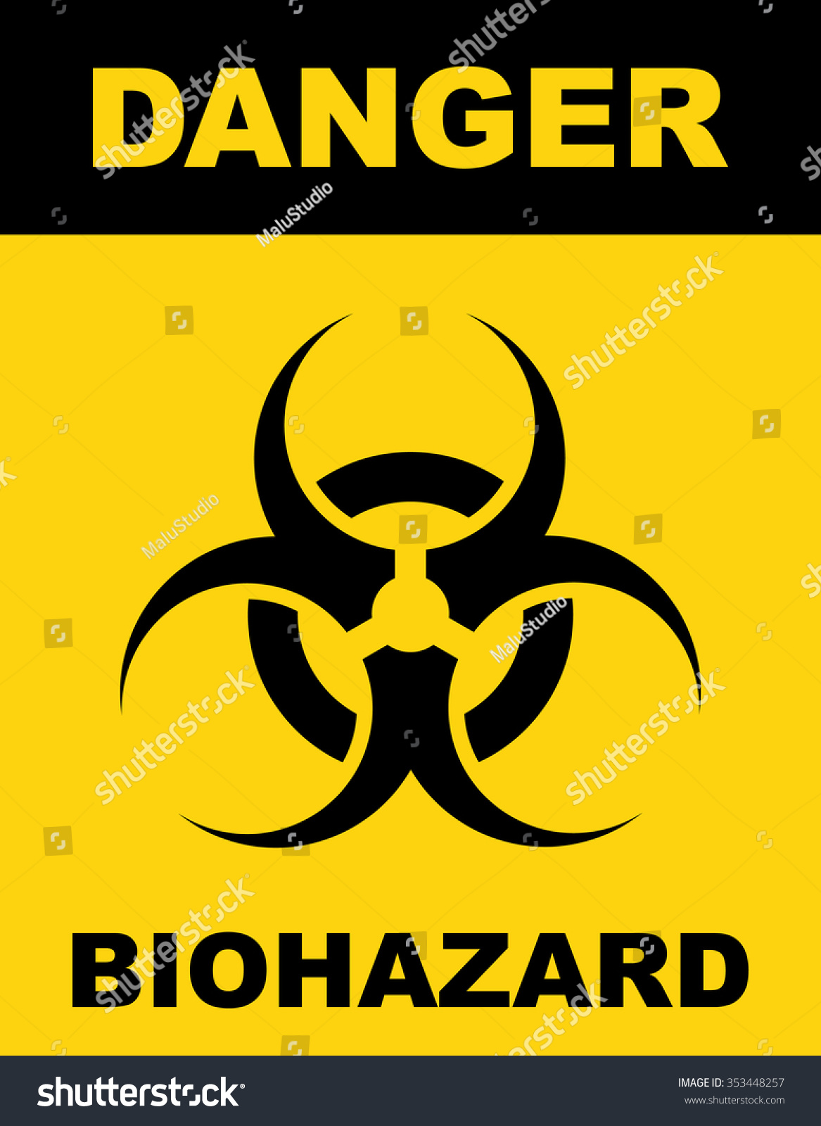 Biohazard Symbol Sign Biological Threat Alert Stock Vector (Royalty ...