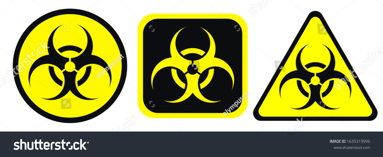 Biohazard Warning Black Yellow Signs Circle Stock Vector (Royalty Free ...