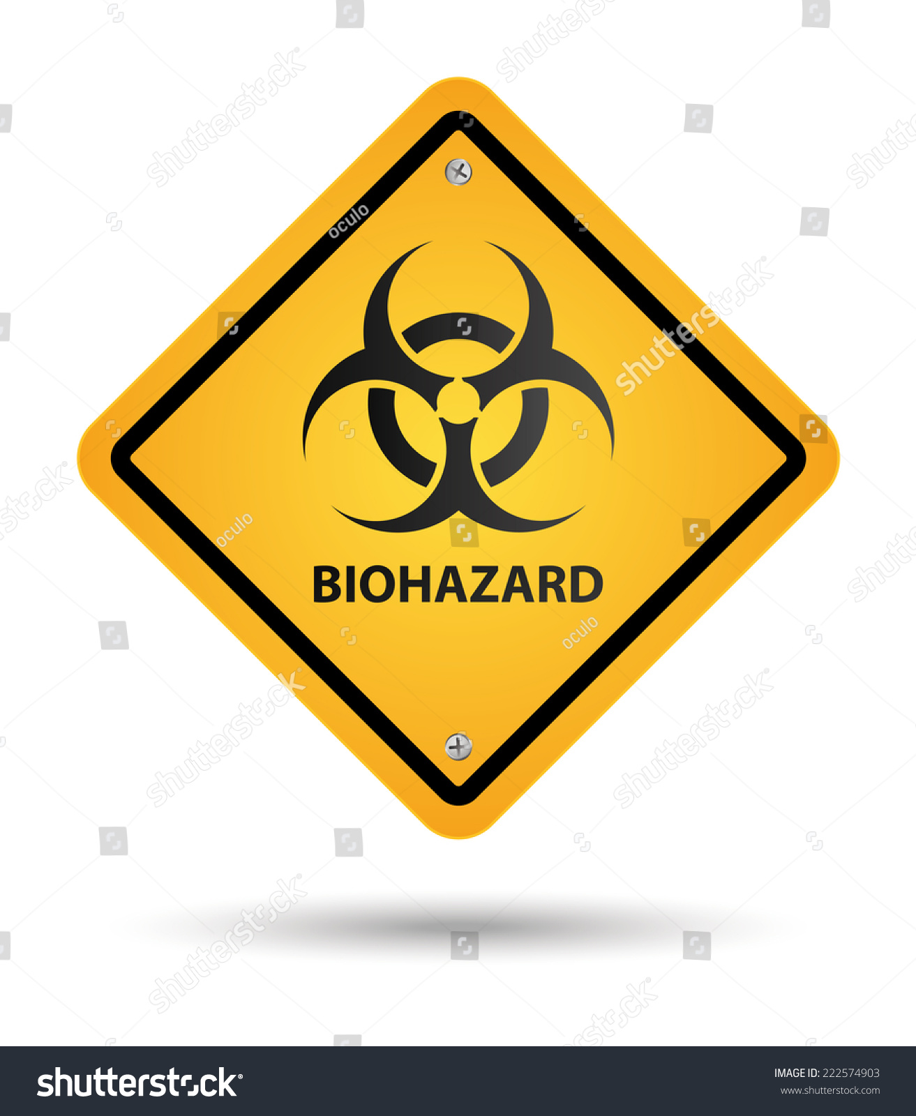 Biohazard Yellow Sign Danger Zone Stock Vector (Royalty Free) 222574903 ...