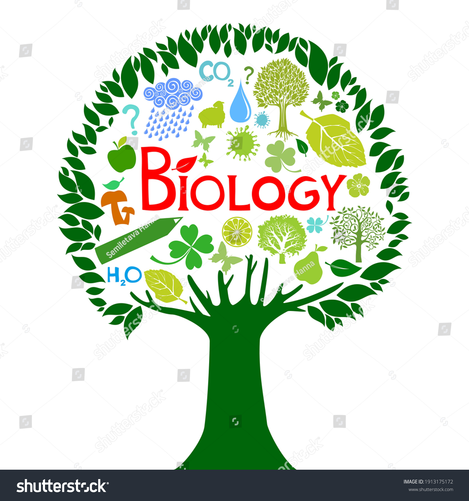 Biology Science Colorful Tree Biology Illustration Stock Vector biology-science-colorful-tree-biology-illustration-stock-vector