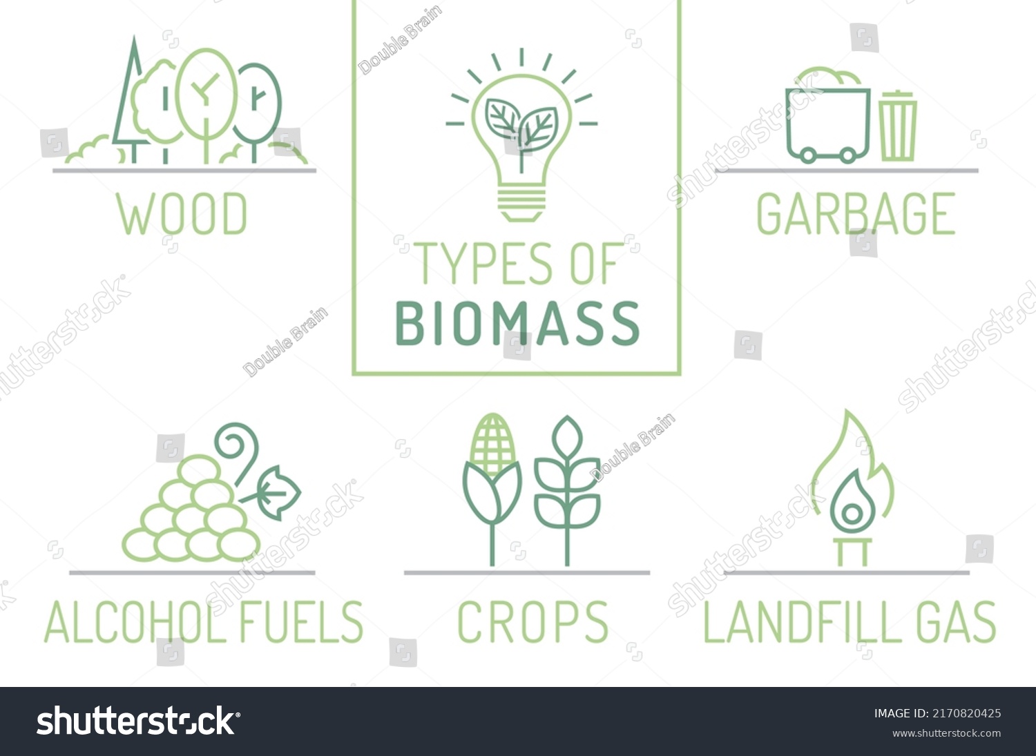 Biomass Energy Landscape Poster Useful Infographics Stock Vector ...