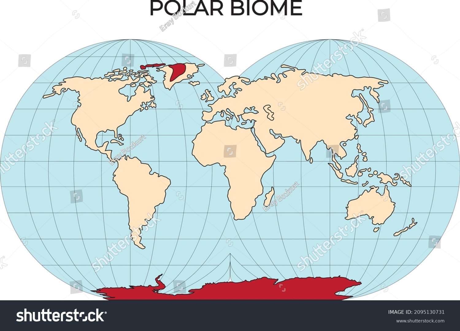SVG of Biomes. Terrestrial ecosystem is a community of living organisms. Biotope: montane, desert, tropics, savanna, steppe, mediterranean, mixed forest, taiga, tundra and polar desert. world map svg