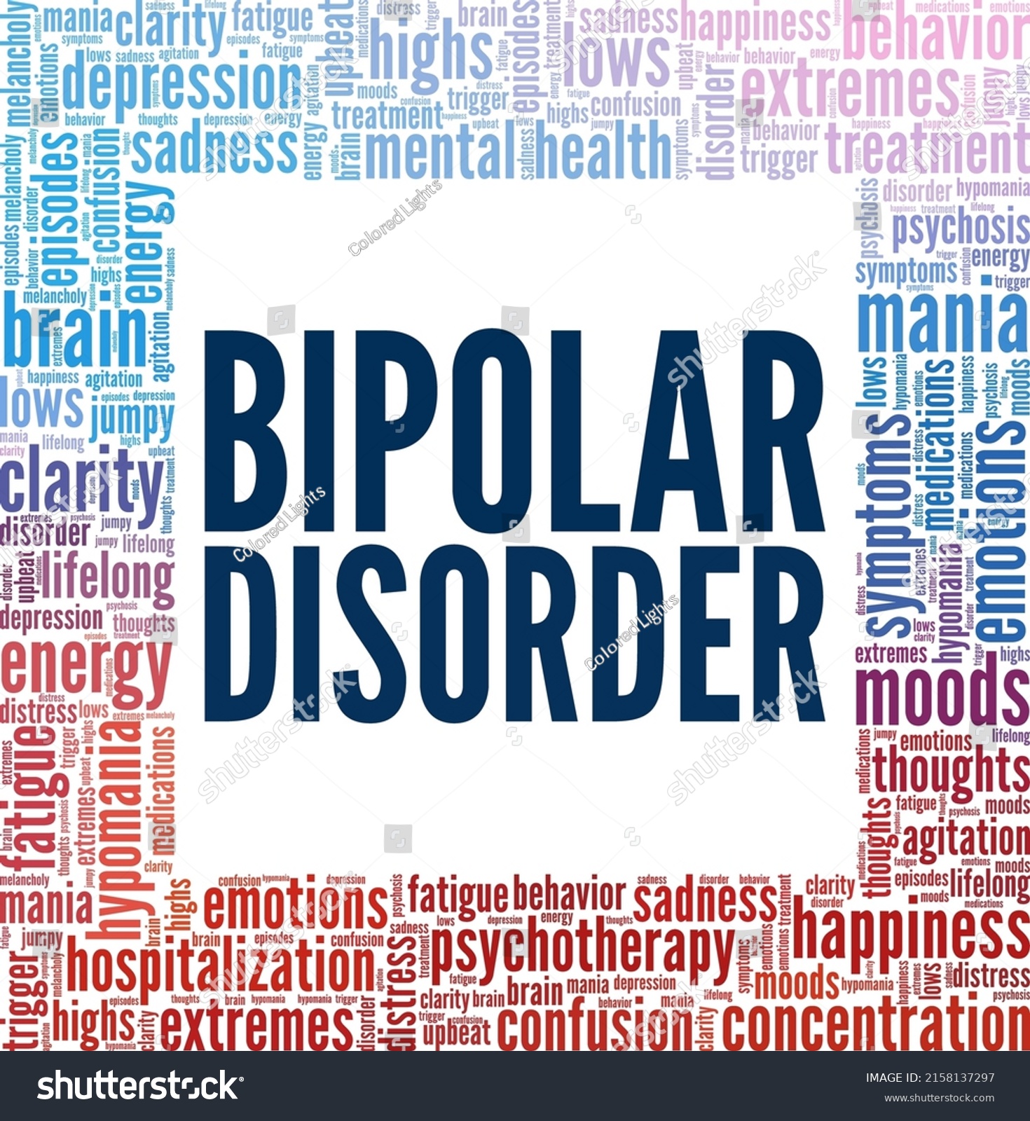 Bipolar Disorder Word Cloud Conceptual Design Stock Vector (Royalty ...