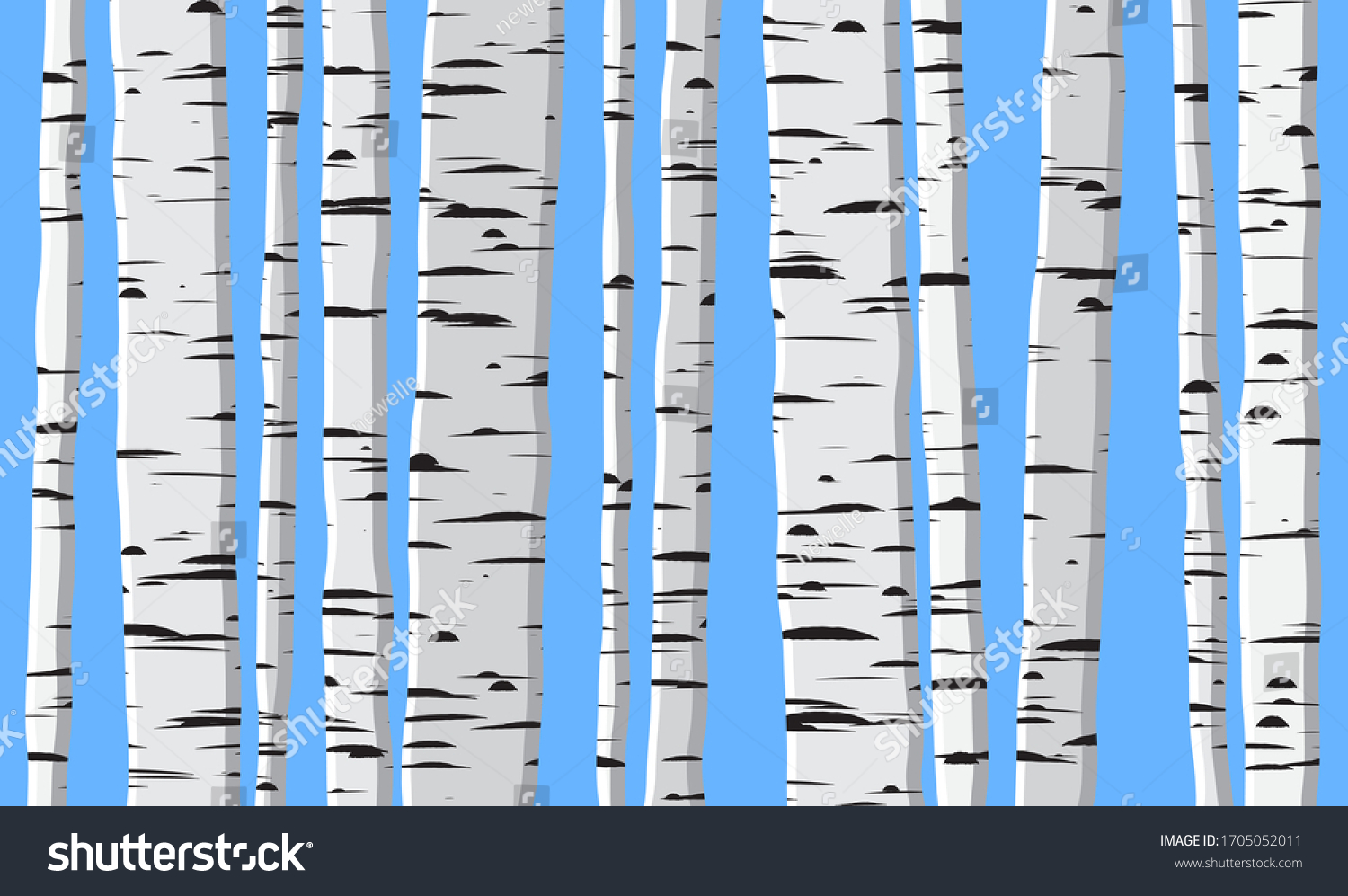 SVG of birch wood trees over blue background. Birch Trunk pattern landscape for winter design. Autumn, fall and summer graphic color wallpaper  svg