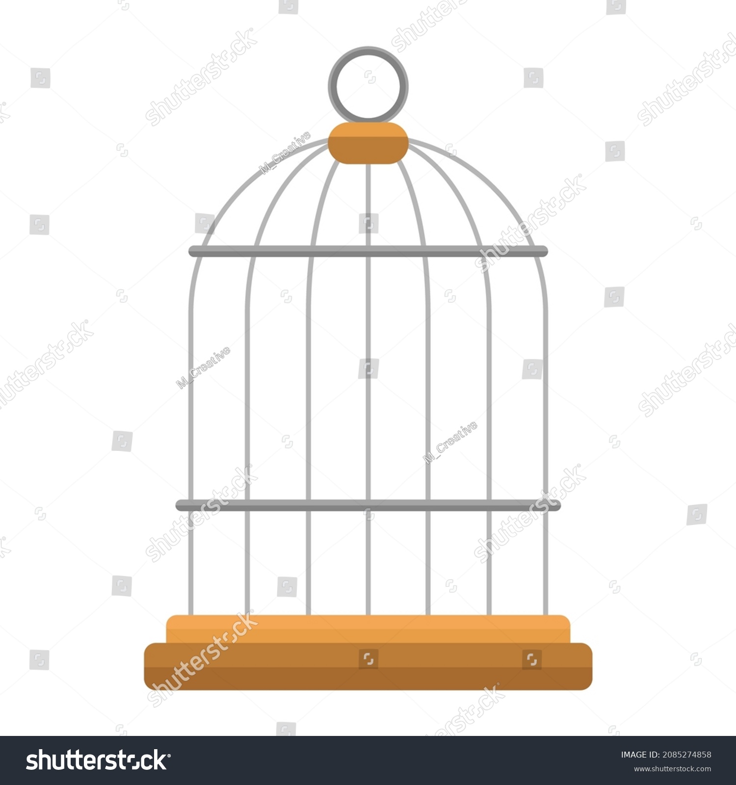 Bird Cage Flat Clipart Vector Illustration Stock Vector (Royalty Free ...