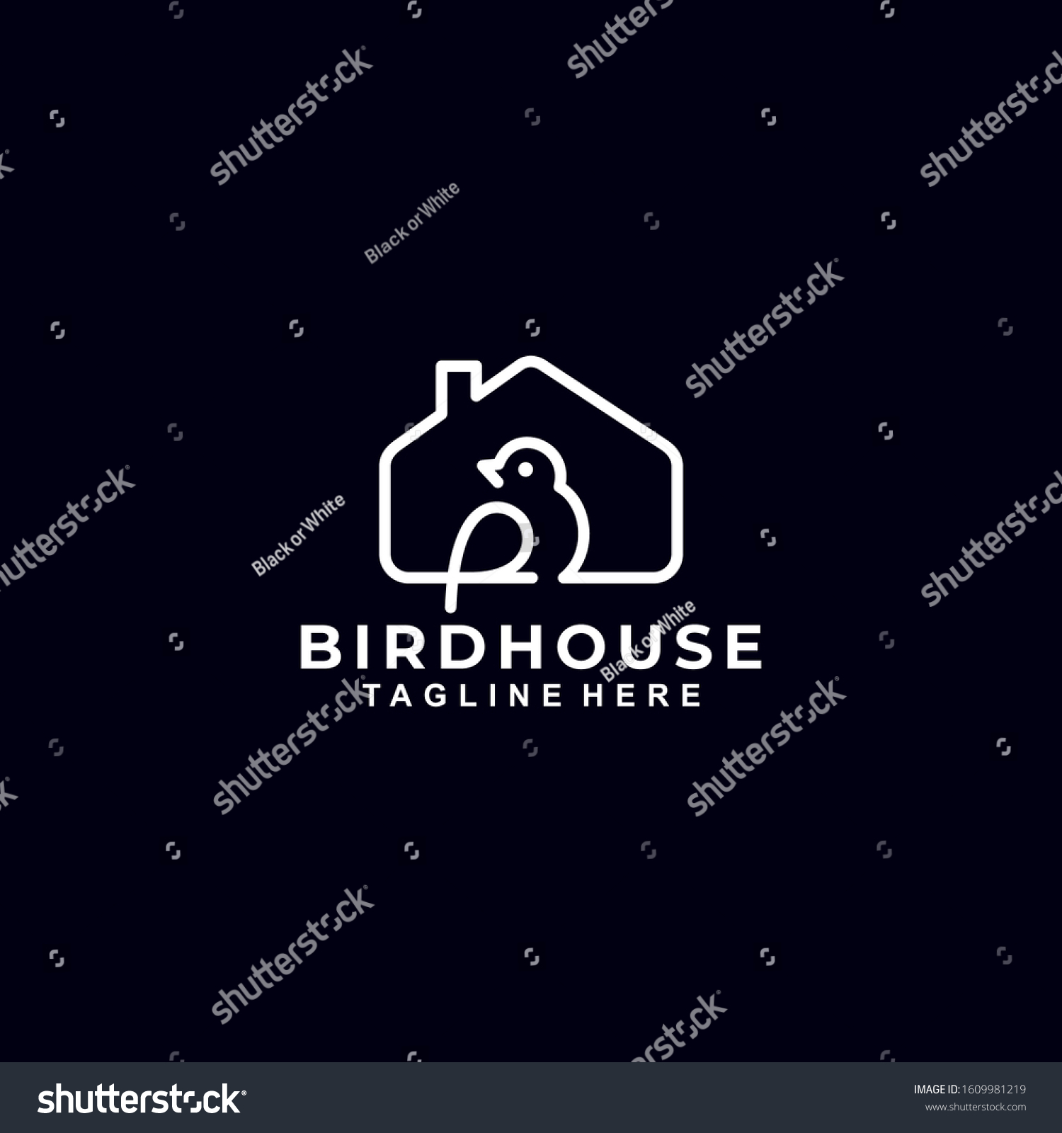 Bird House Logo Design Vector Template Stock Vector (Royalty Free