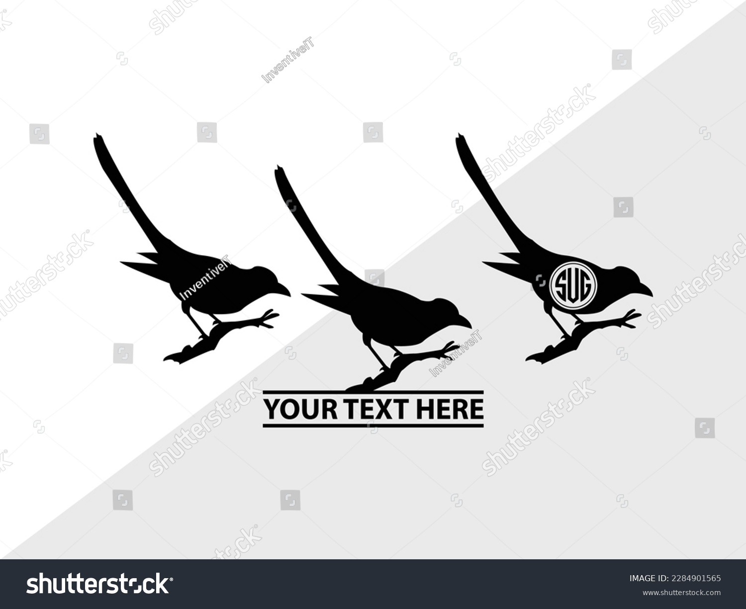 SVG of Bird Monogram Vector Illustration Silhouette svg