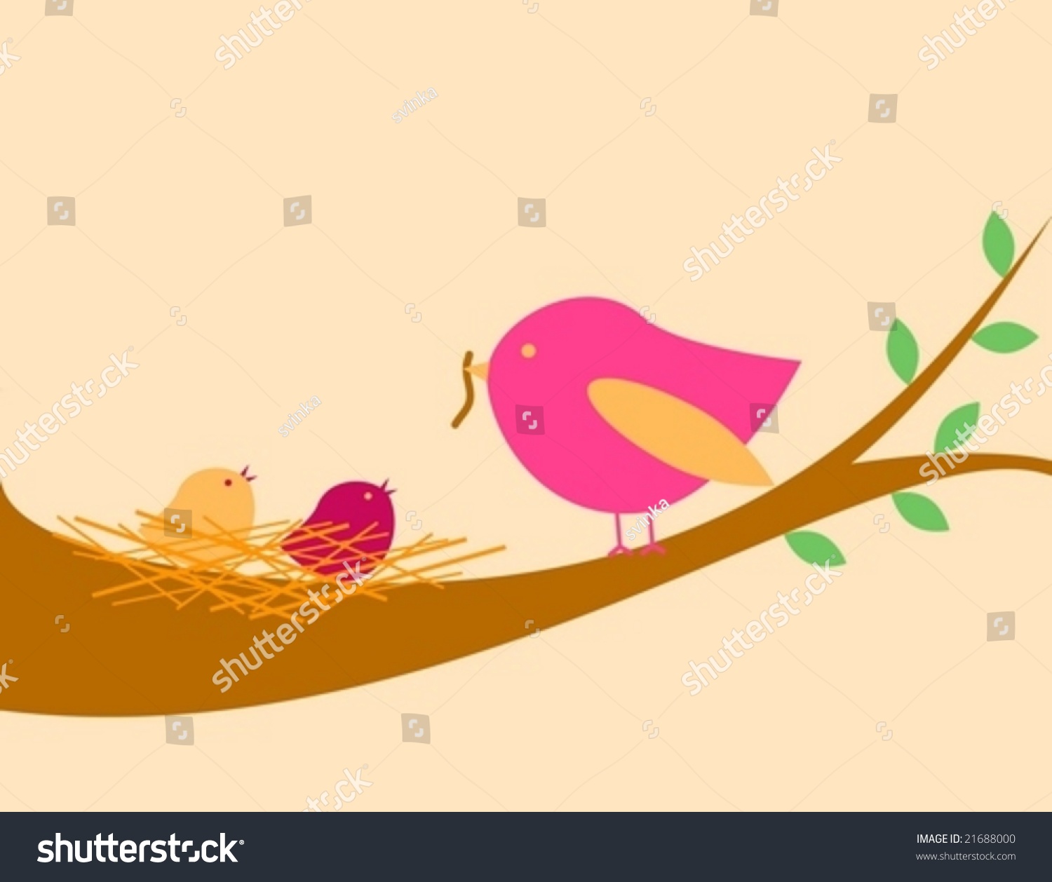 Bird Nest Stock Vector Illustration 21688000 : Shutterstock