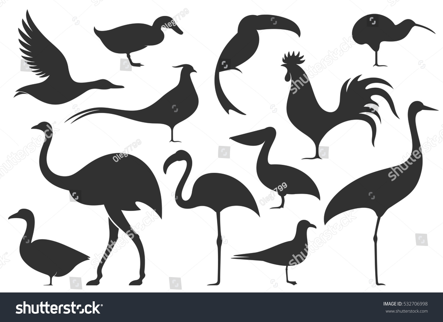 Bird. Silhouette Stock Vector 532706998 : Shutterstock