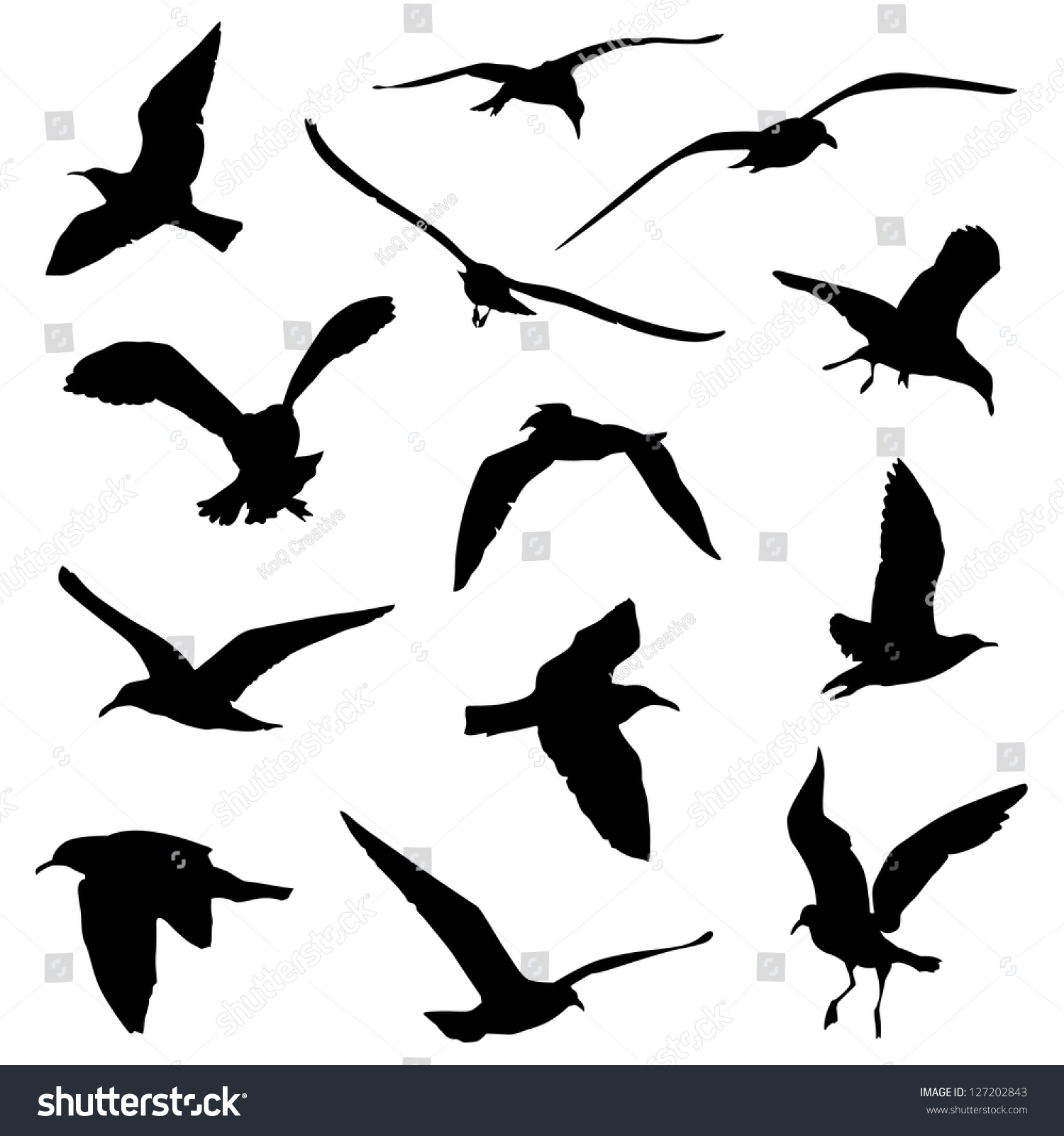 Bird Silhouettes Stock Vector 127202843 - Shutterstock